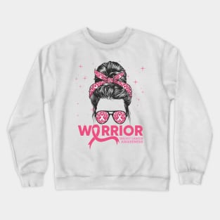 Breast Cancer Warrior Pink Ribbon Breast Cancer Awareness Crewneck Sweatshirt